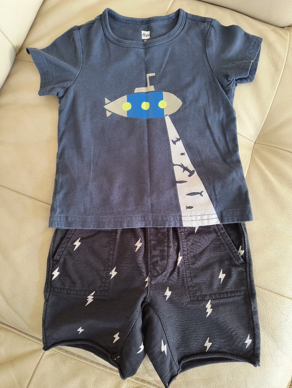 Tea Collection Navy Toddler Tee & Shorts Set